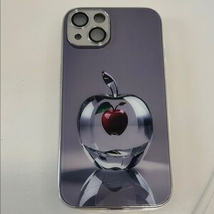 Crystal Apple Design Phone Case - Black